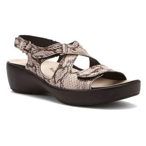 Barefoot Freedom Abbey Comfort Sandals Silver Black Viper WIDE